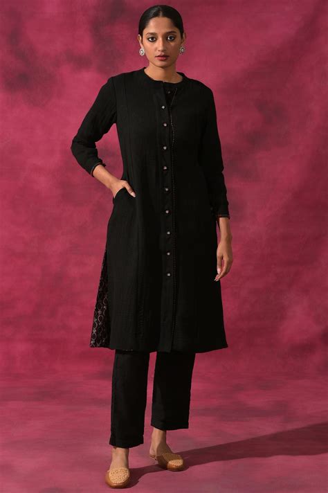 Buy Black Woollen Reversible Jacket Online for Woman | WforWoman