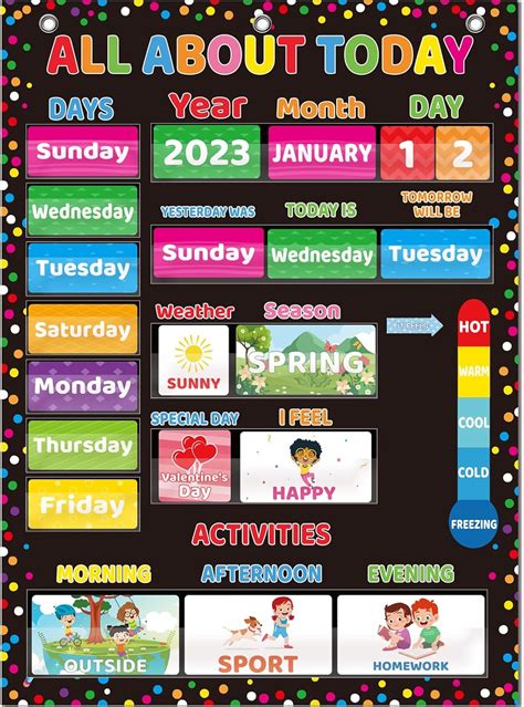 ZOIIWA Back to School All About Today Pocket Chart Weather India | Ubuy