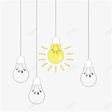 黄色吊着的电器灯泡卡通手绘png图片免费下载-素材7ySPVjWWj-新图网