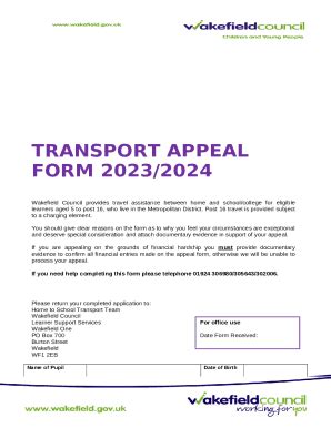 Transport Appeal Doc Template | pdfFiller