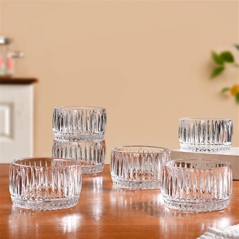 Ribbed Dessert Bowl Set Of 6 160ml Online - Premium Snack Bowl | Nestasia