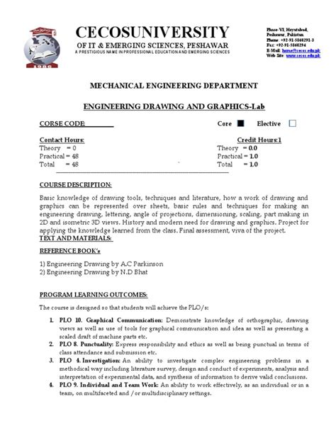 Image result for Engineering Drawing Course Outline
