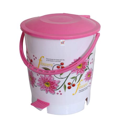 Fun Homes 10 Liters Durable Plastic Dustbin for Home with Pedal, Lid ...