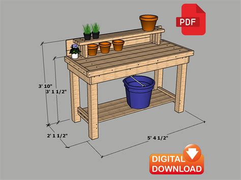 Potting Bench Digital Plan Outdoor Potting Bench Build Plan, Garden ...