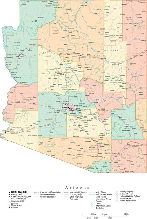 Image result for Arizona County Map
