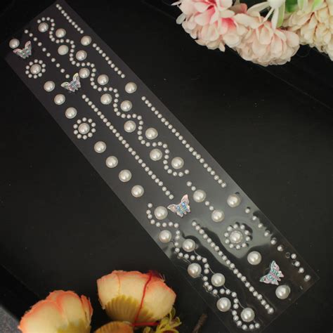 Pearl & Butterfly Adhesive Sticker Strip - Designer Craft – Sparkle and ...