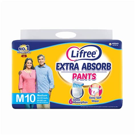 Lifree Extra Absorb Adult Diaper Pants Medium, 30 (3 x 10) Count Price ...
