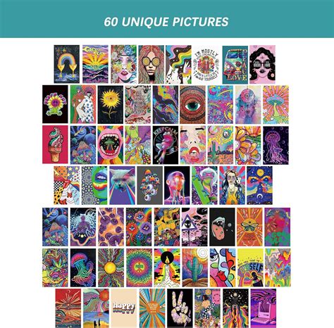 Btaidi 60PCS Hippie Trippy Drippy Aesthetic Pictures India | Ubuy