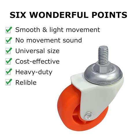 IMPEX 2" IMPEX Caster Single Wheel Thread Type for Chairs (Pack of 4 ...