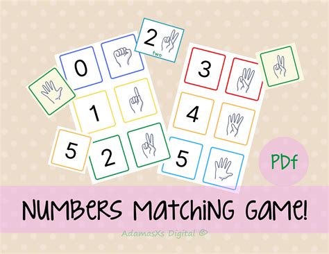 Numbers Matching Game, Preschool Matching Activity, Counting Activity ...