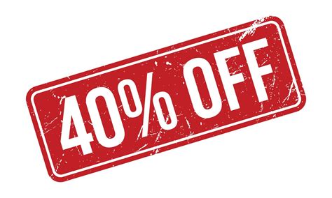 40 Percent Off Rubber Stamp. Red 40 Percent Off Rubber Grunge Stamp ...