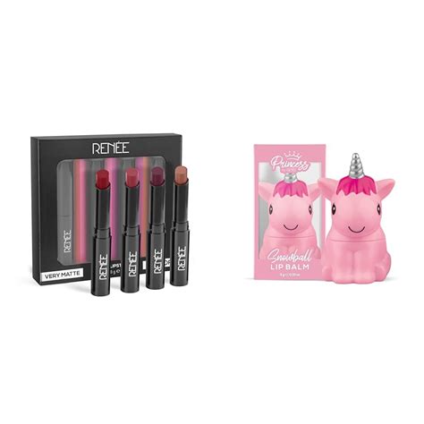 Buy RENEE Very Matte - Pack Of 4 Matte Lipsticks & Princess Snowball ...