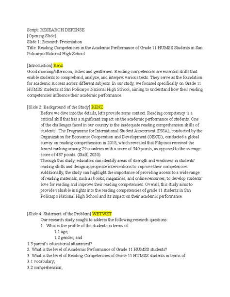 Image result for Research Script Sample