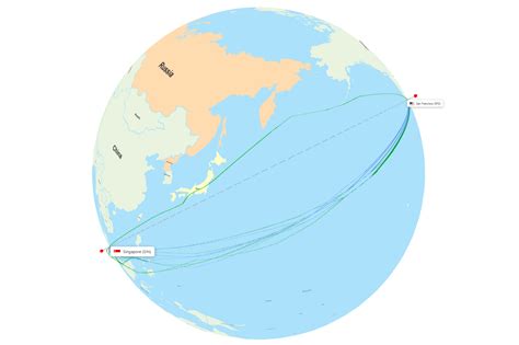 Actual flight paths from San Francisco to Singapore - flightpaths.com