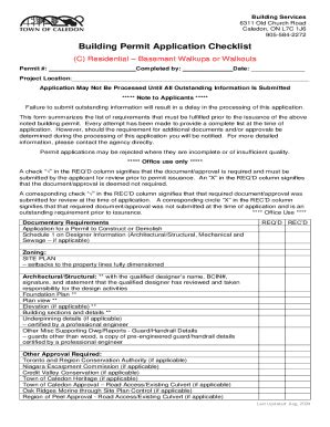 Fillable Online Building Permit Application Checklist for Residential ...