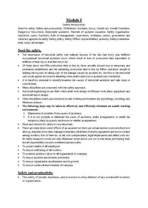 Mod 1 note pdf - Ise notes - Module I (safety introduction) Need for ...