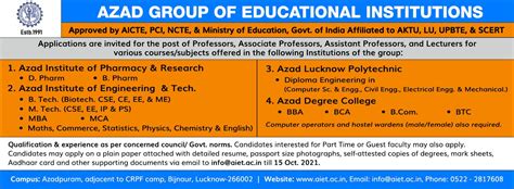 Azad Institute of Engineering & Technology Notice Board