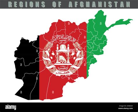 Map of the country of Afghanistan. Detailed vector map of Afghanistan by region. Map of ...