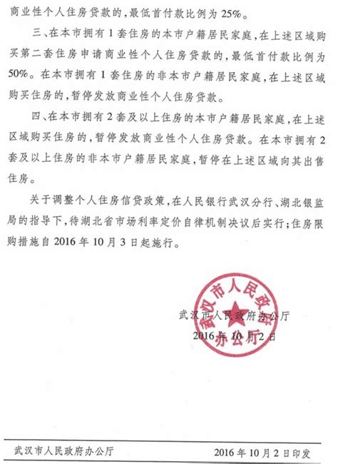 武汉市今起部分区域限购限贷 首套房首付25%