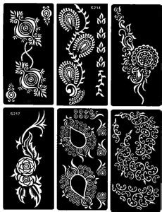 IVANA'S India Henna Tattoo Stencil Set for Women Girls Hand Finger ...