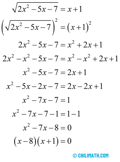 Image result for Examples of Radical Equation Problems