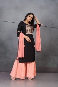 Lizh fashion hub Women Kurta Sharara Dupatta Set - Buy Lizh fashion hub ...