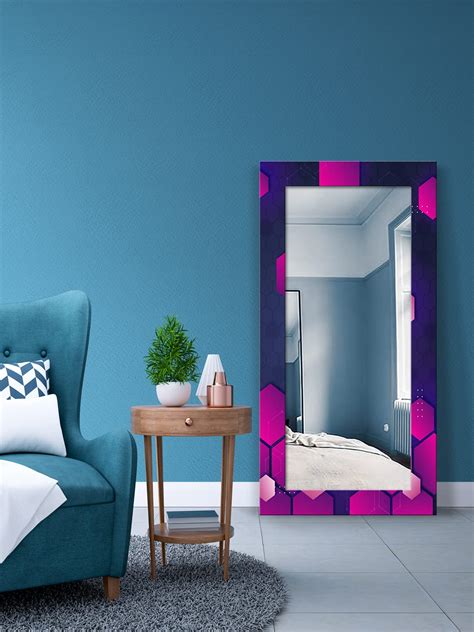 Buy 999STORE Engineered Wood Gradient Hexagonal Pink and Purple Wall ...