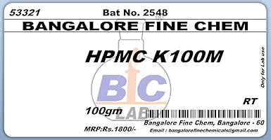 BFC HYDROXY PROPYL METHYL CELLULOSE K100M LR - 100gm (HPMC K100M ...