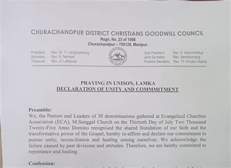 Christians Goodwill Council Declares Unity and Commitment – Lamka 2025 ...