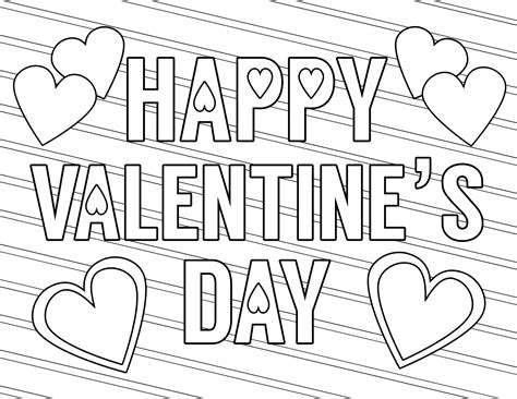 Valentine Free Printables Color Pages