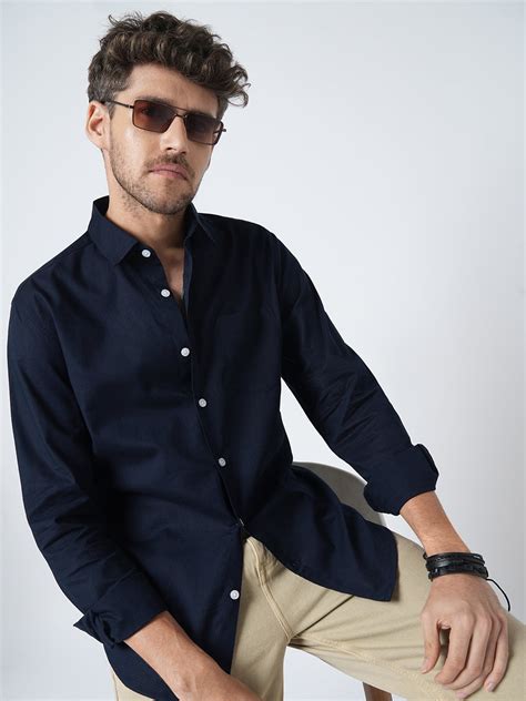 Regal Navy Slub Shirt – Vastrado