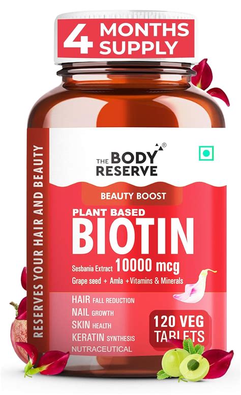 The Body Reserve Plant Based Biotin Tablets -120 Veg Tablets, Biotin ...