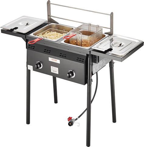 Amazon.com: VEVOR Outdoor Propane Deep Fryer, Double Burners Commercial ...