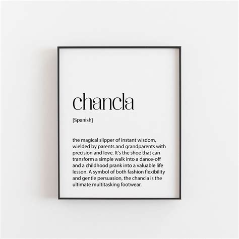 Spanish Print - Chancla - Definition Print - Dictionary Print - Spanish ...