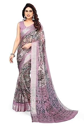 Buy MIRCHI FASHION Women Jacquard Chiffon Georgette Block Printed Saree ...