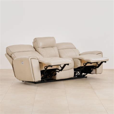 Buy (Refurbished) Helsinki Half Leather 3-Seater Electric Recliner ...