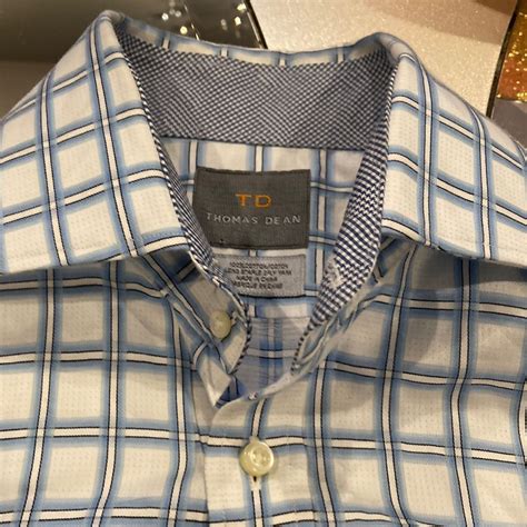 Men’s beautiful Thomas Dean shirt in blue & white size medium | Blue ...