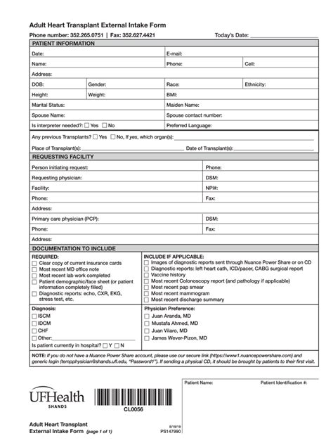 UF Health Form PS147990 - Fill Online, Printable, Fillable, Blank ...