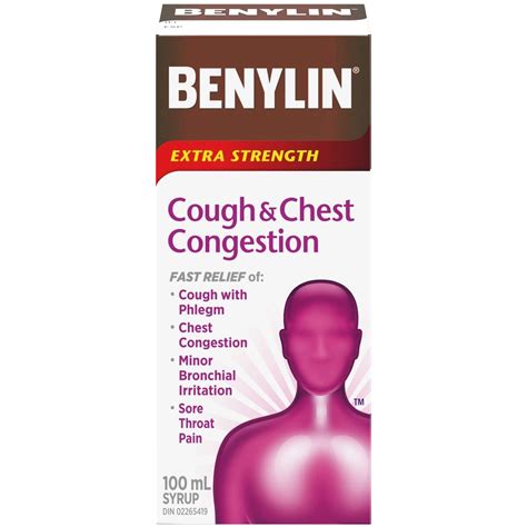 Benylin Extra Strength Cough & Chest Congestion Relief Syrup - 200mg Guaifenesin, 15mg ...