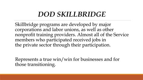 PPT - 12- DOD SKILLBRIDGE PowerPoint Presentation, free download - ID:9101742