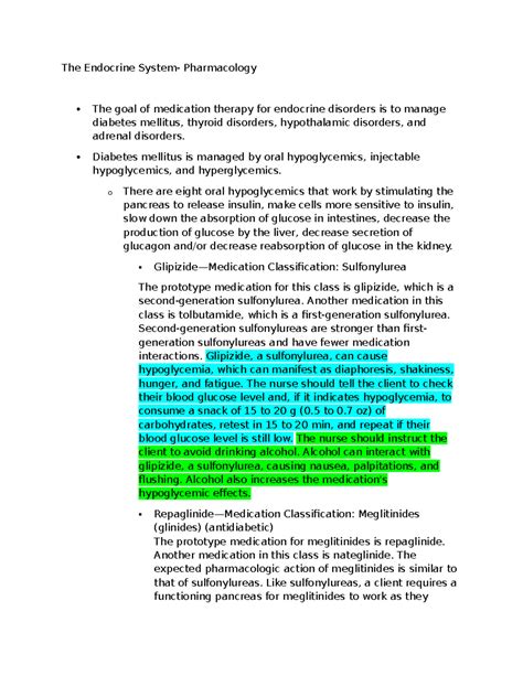 ATI The Endocrine System - The Endocrine System- Pharmacology The goal ...