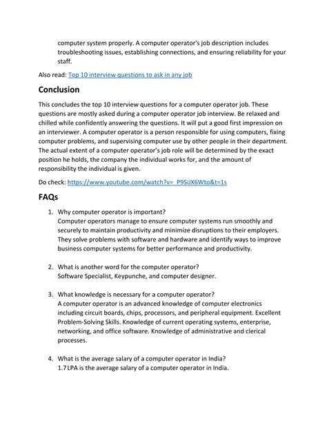 Image result for Computer Operator Interview Questions