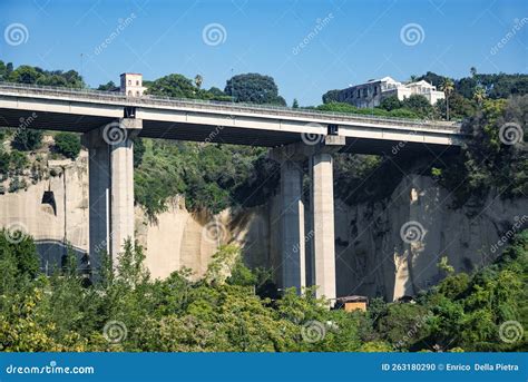 The City Motorway from Naples To Rome Passing Naples Town. the Bridge ...