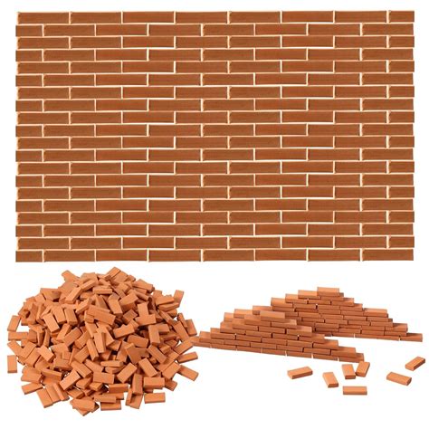 Civaner 350 Pcs Mini Bricks Tiny Bricks for Landscaping Red Miniature ...