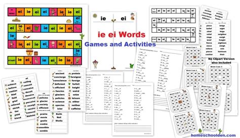 ie ei Words - Worksheets and Activities - Homeschool Den