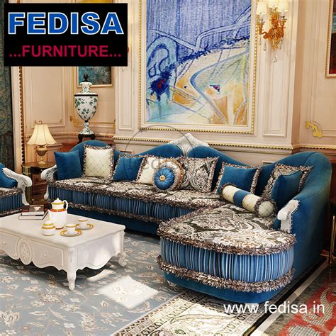 Luxury l shape sofa, fabric l sofa couch set