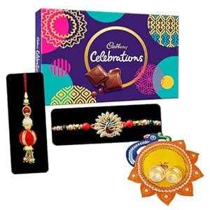 Natali Traders Rakhi for Bhaiya Bhabhi with Chocolate Celebration Box ...