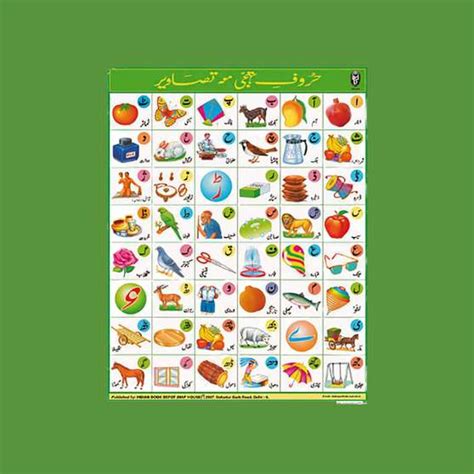 anagha Urdu Alphabet Chart Without Pvc Rollers School Classroom Chart ...