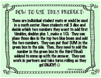 Image result for 3 Addends Math Mat