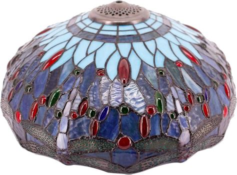 Buy WERFACTORY Tiffany Lamp Shade Replacement 16X8 Inch Sea Blue ...